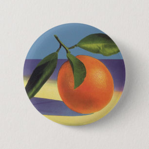 Vintage Fruit Crate Label Art, Juciful Oranges 2 Inch Round Button