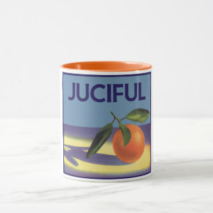 Vintage Fruit Crate Label Art, Juciful Oranges Mug