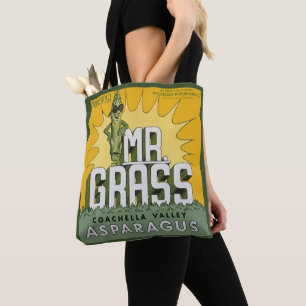 Vintage Fruit Crate Label Art Mr. Grass Asparagus Tote Bag