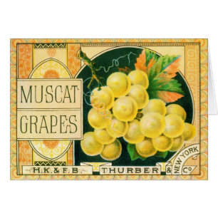 Vintage Fruit Crate Label Art, Muscat Grapes