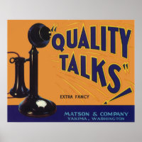 Vintage Fruit Crate Label Art, Old Fashioned Phone