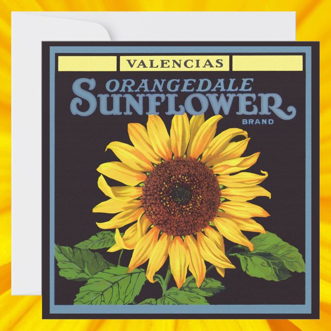 Vintage Fruit Crate Label Art Orangedale Sunflower (Creator Uploaded)