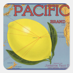 Vintage Fruit Crate Label Art Pacific Lemon Citrus