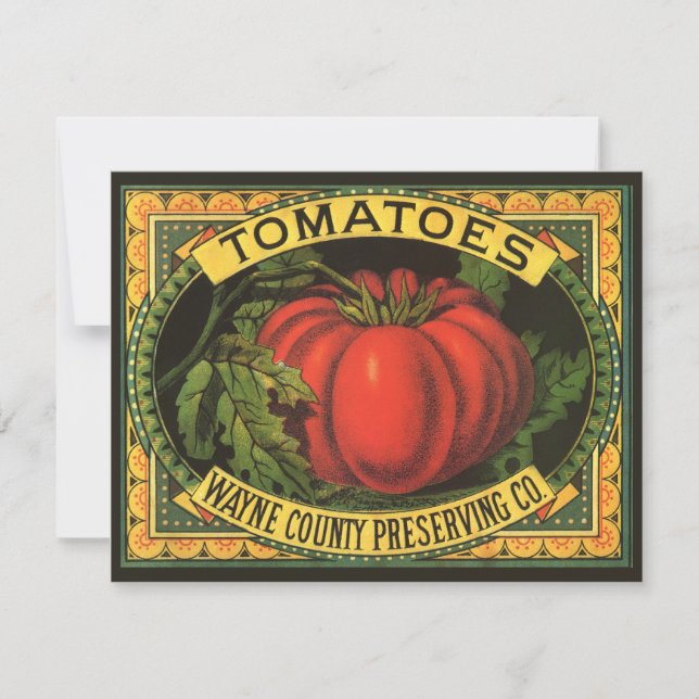 Vintage Fruit Crate Label Art, Wayne Co Tomatoes (Front)
