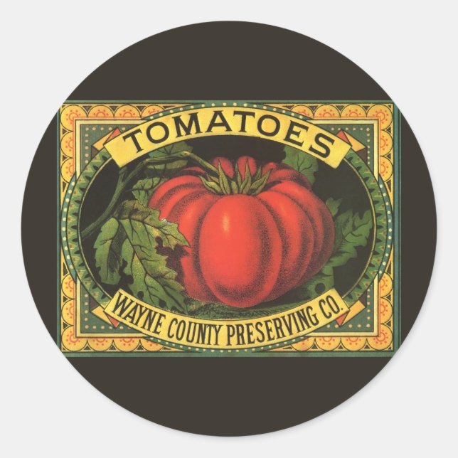 Vintage Fruit Crate Label Art, Wayne Co Tomatoes (Front)