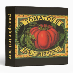 Vintage Fruit Crate Label Art, Wayne Co Tomatoes Binder