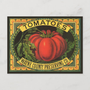 Vintage Fruit Crate Label Art, Wayne Co Tomatoes Postcard