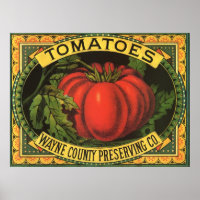 Vintage Fruit Crate Label Art, Wayne Co Tomatoes