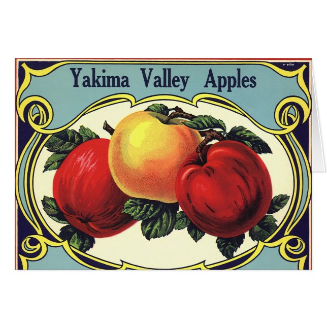 Vintage Fruit Crate Label Art Yakima Valley Apples (Front Horizontal)