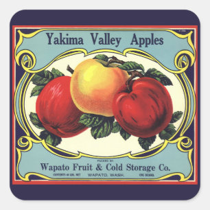 Vintage Fruit Crate Label Art Yakima Valley Apples