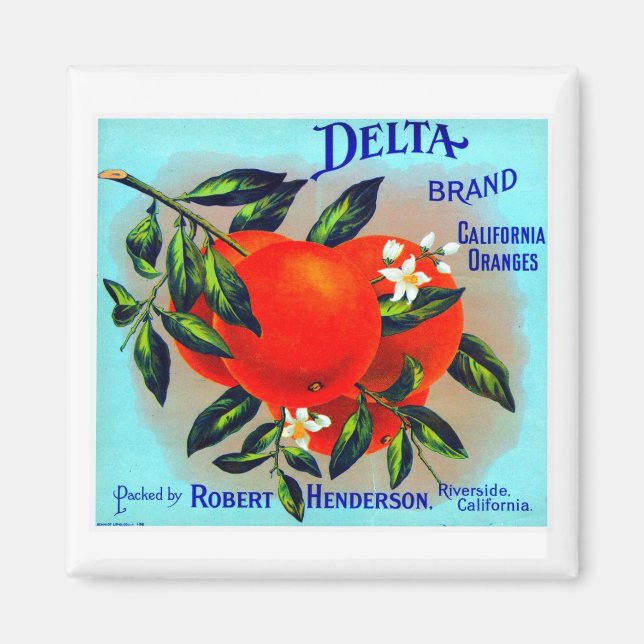 Vintage Fruit Crate Label Magnet (Front)
