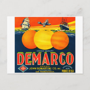 Vintage Fruit Crate Label Postcard