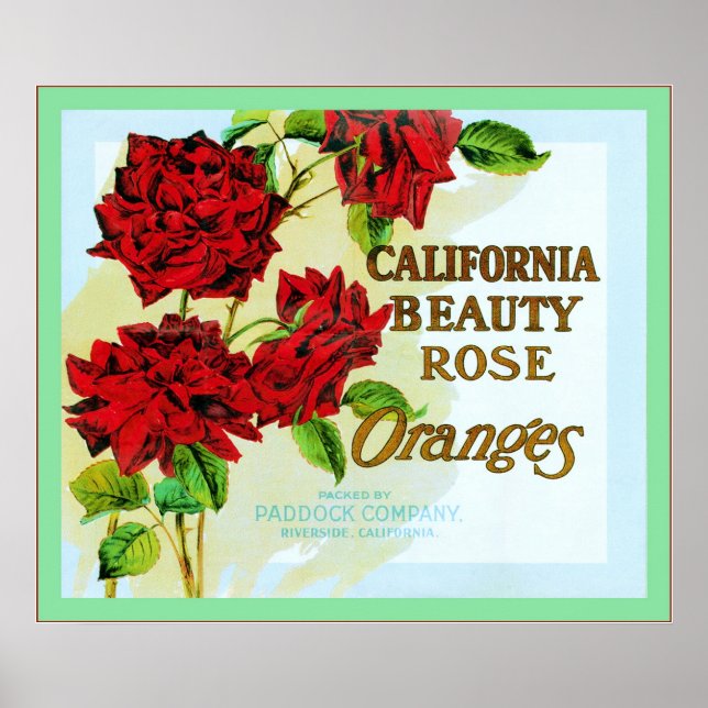 Vintage Fruit Crate Label Poster (Front)
