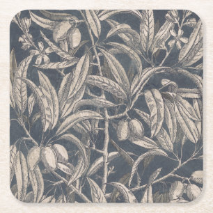 Vintage Fruit & Floral I Square Paper Coaster