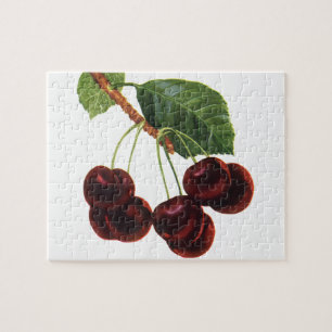 Vintage Fruit Foods, Ripe Cherries from a Tree Jigsaw Puzzle