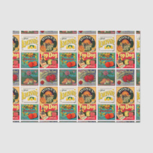 Vintage Fruit Label Pattern Tissue Paper