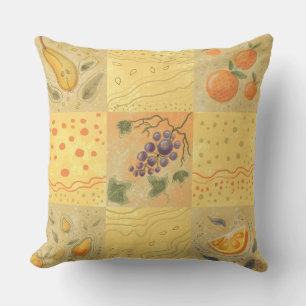 vintage fruit motif Throw Pillow