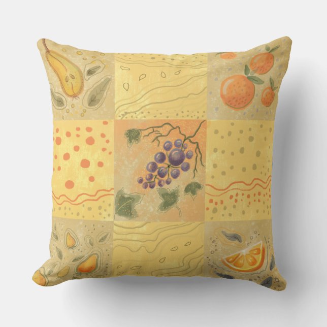 vintage fruit motif  Throw Pillow (Front)