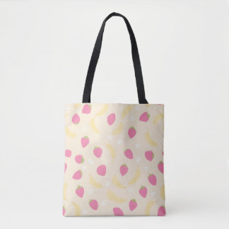 vintage fruit pattern aesthetic tote bag