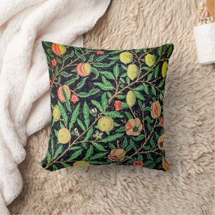 Vintage Fruit Pattern by William Morris Throw Pillow
