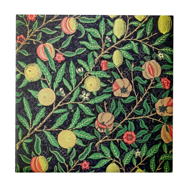 Vintage Fruit Pattern by William Morris Tile (Front)