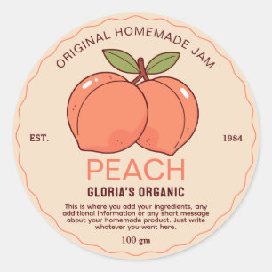 Vintage Fruit Peach Jam Homemade Product Classic Round Sticker