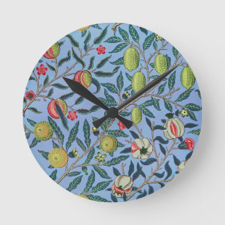Vintage Fruit Pomegranate Ornament Illustration Round Clock
