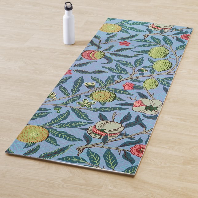 Vintage Fruit Pomegranate Ornament Illustration Yoga Mat (In Situ)