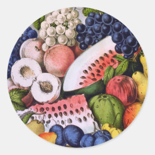 Vintage Fruit Still Life Classic Round Sticker
