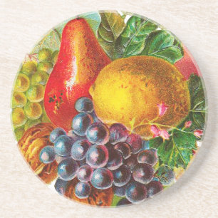 Vintage Fruits and Nuts Painting Coaster