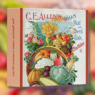 Vintage Fruits and Vegetables Art Recipe Binder