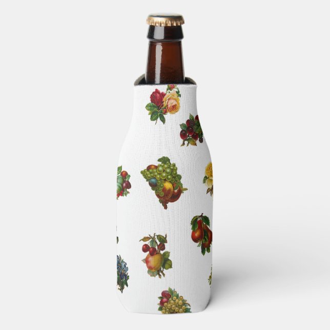 Vintage Fruits & Flowers Bottle Cooler (Bottle Front)