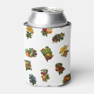 Vintage Fruits & Flowers Can Cooler