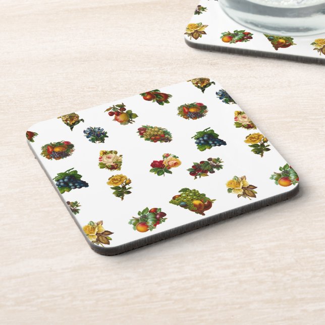 Vintage Fruits & Flowers Coaster (Left Side)