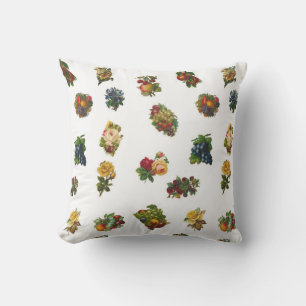 Vintage Fruits & Flowers Outdoor Pillow