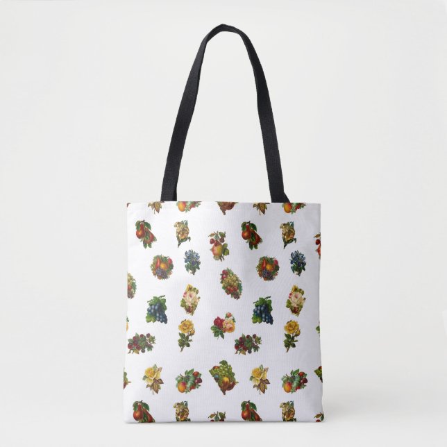 Vintage Fruits & Flowers Tote Bag (Front)