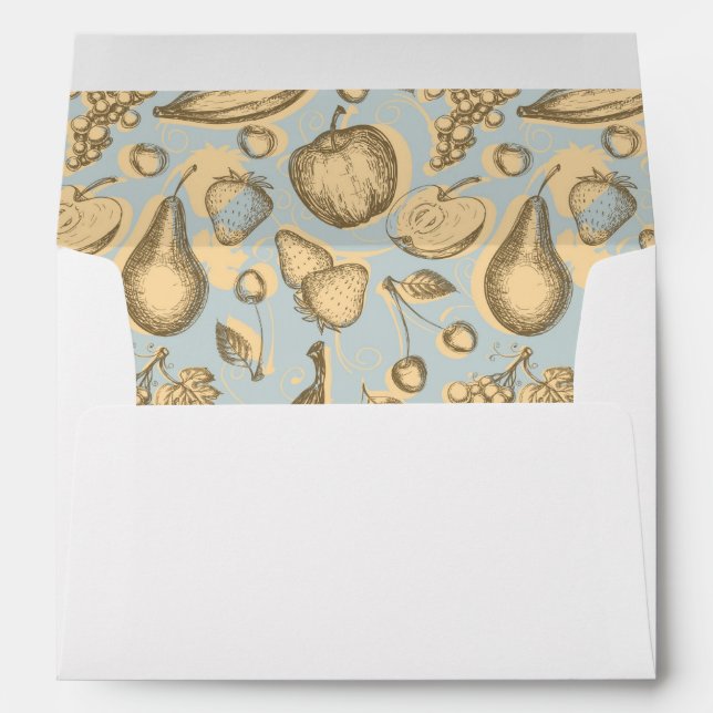 Vintage fruits pattern envelope (Back (Bottom))