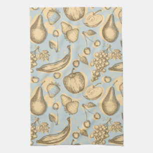 Vintage fruits pattern kitchen towel