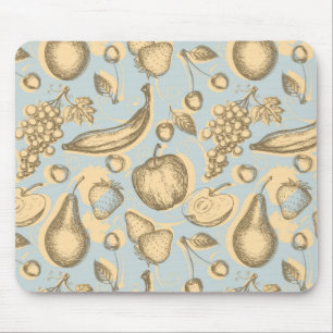 Vintage fruits pattern mouse pad