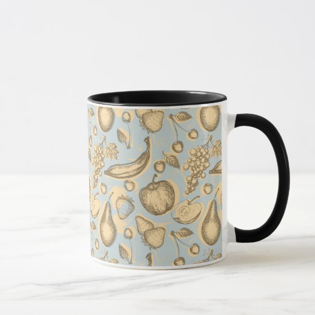 Vintage fruits pattern mug (Right)