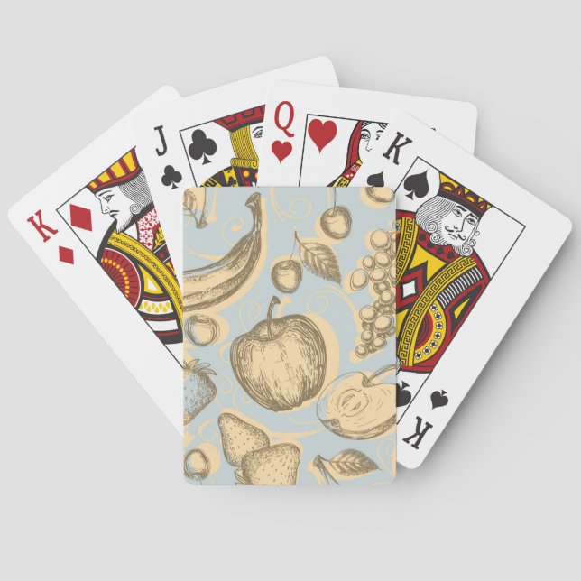 Vintage fruits pattern playing cards (Back)