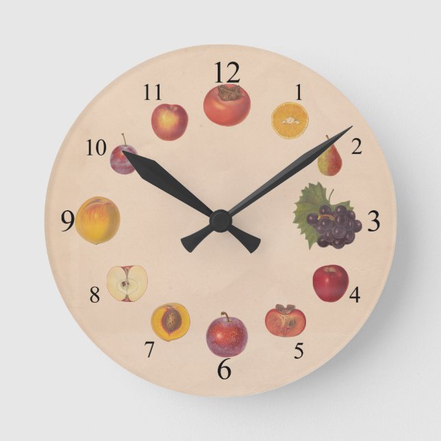 Vintage Fruits Wall Clock (Front)