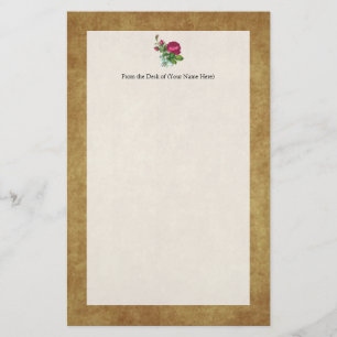 Vintage Fuchsia Rose Stationery