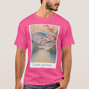 Vintage Fuji - Retro Japan Travel Poster With Cher T-Shirt