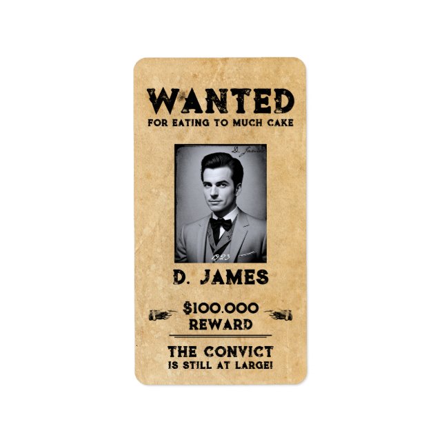 Vintage Fun Convict Reward Wanted Sticker (Front)