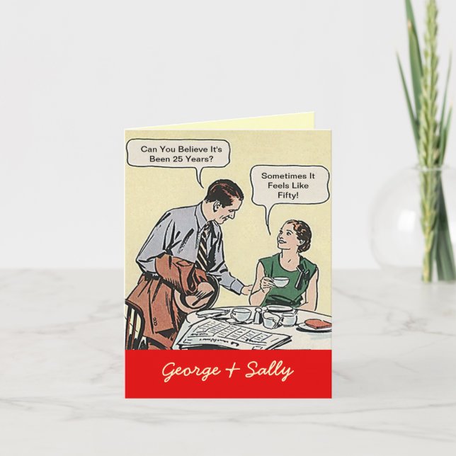 Vintage Fun Couple Cartes Joyeux Anniversaire (Devant)