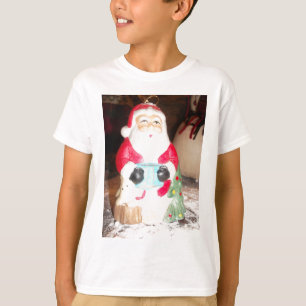 Vintage Fun Santa with Snow Art Print T-Shirt