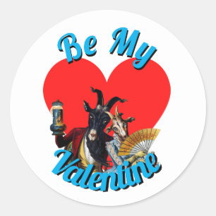 Vintage Fun Valentine Classic Round Sticker