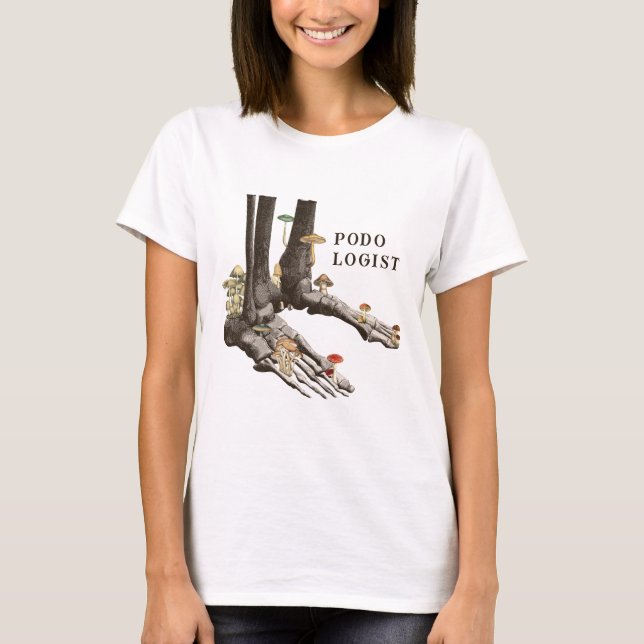 Vintage Fungal Skeleton Feet Podologist T-Shirt (Front)