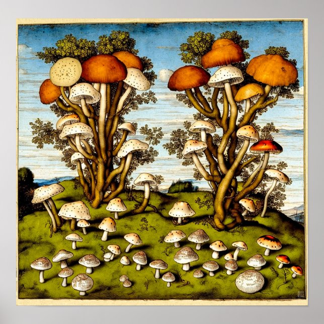 Vintage Fungi Art Print (Front)